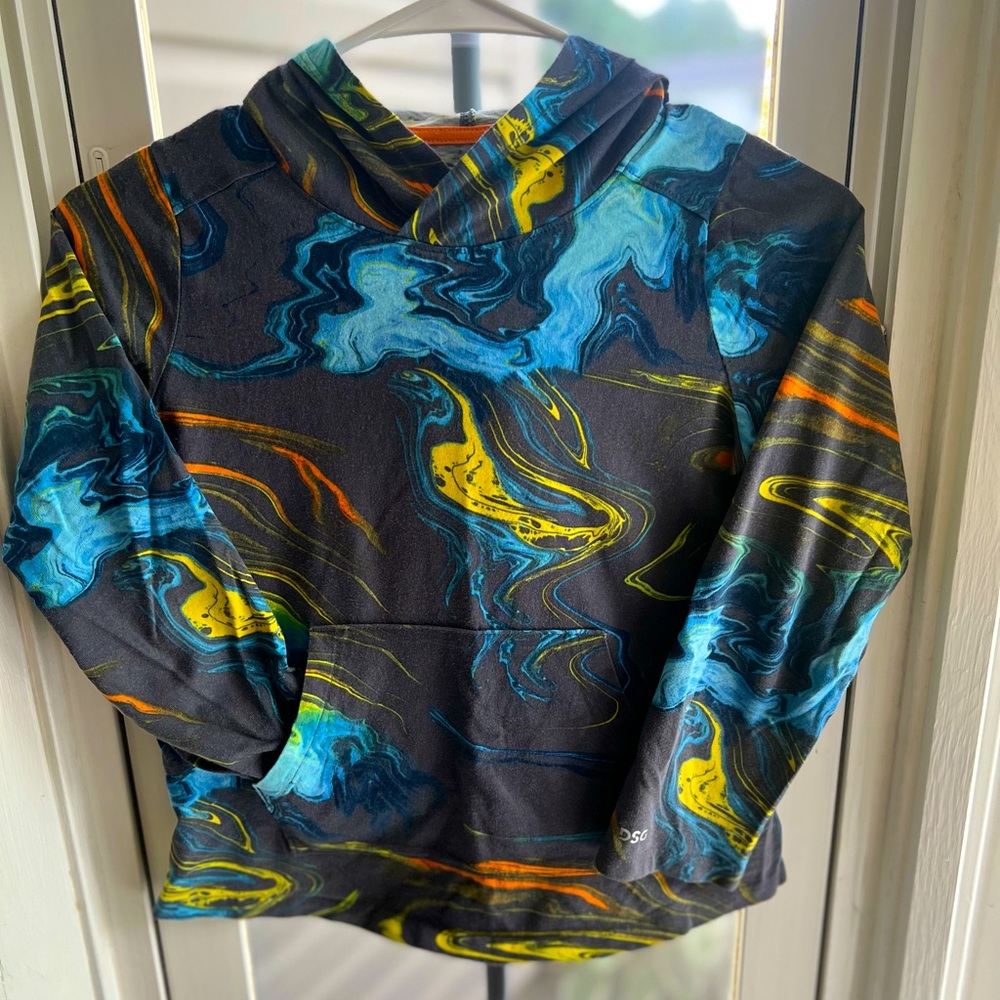 Marbled hooded shirt